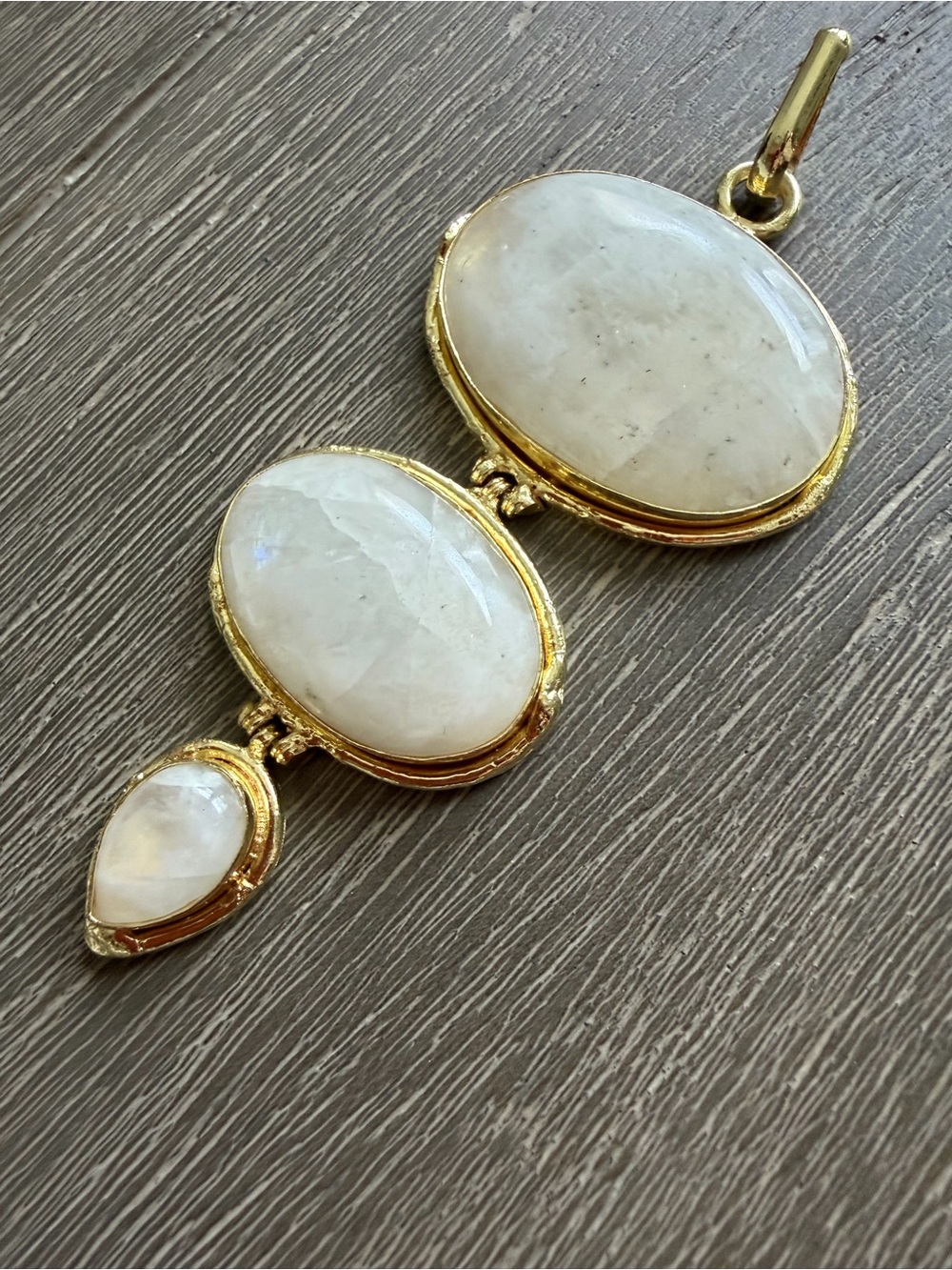 NWOT ~ Boho Gal Moonstone & 3.5” Long 18k Gold Plated Pendant